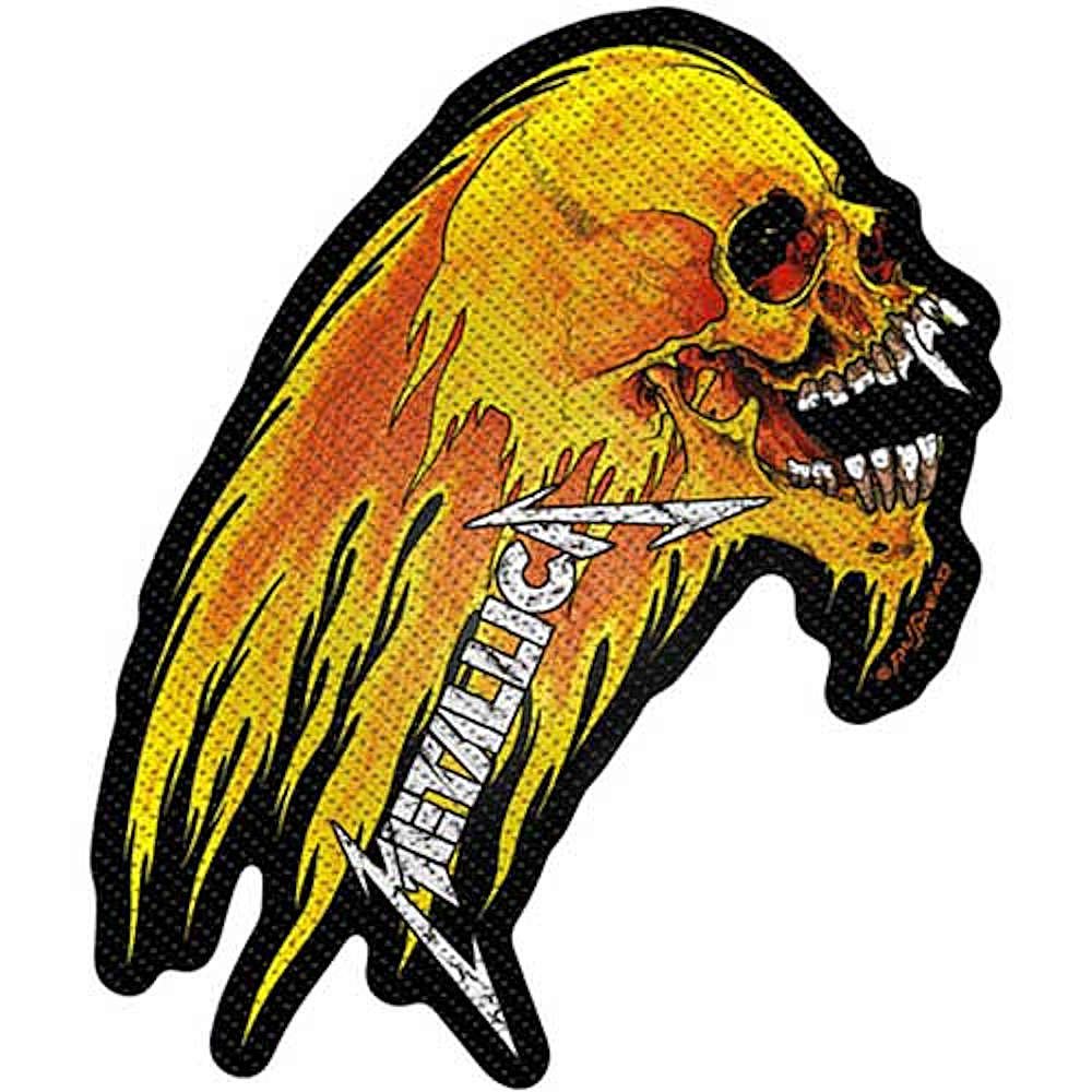 METALLICA メタリカ - FLAMING SKULL CUT - OUT / ワッペン - PGS